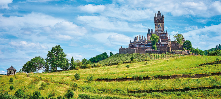 A view towards Cochem Castle, Germany
